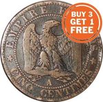 5 FRENCH CENTIMES 1853 TO 1921 CHOICE OF DATE 3 TYPES