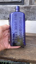 Nice Large 10oz Victorian Poison Bottle With Hobnail Embossed Poisonous NTBT