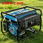 Inverter Generator Petrol max.3200W 7.0HP for Storm Flood Home Backup Power UK