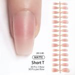 Press On Nails Short Almond Square Oval 30 Tips French False Nail With Glue Tabs