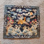 Antique Chinese Silk Embroidered Rank Badge Mandarin Square Qing Dyn Pheasant