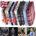 Men'S Handkerchiefs 12PCS Large Cotton-Gents Hankies Set Mens Premium Hankies UK