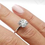 2.0 Ct Round Cut Lab Created Moissanite Engagement Ring In 14k White Gold Plated