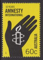 AUSTRALIA SG3625 2011 ANNIV. OF AMNESTY INTERNATIONAL MNH