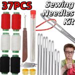 37 Pcs Big Eye Steel Needles Sets Stainless Steel Manual DIY Sewing Needle Kits