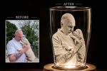 Personalised engraved photo glassware, pint glass, champagne flute, custom glass