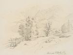 C. Müller (1839-1904), landscape near Schönau am Königssee, 1865, pencil