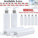 BULK White Silver PET Plastic Pump Bottle Pump Mrs Hinch 500ml Dispenser