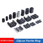 5/7/9/11/13mm Clip-on Ferrite Ring Core Ferrite Bead Choke EMI Filter Cable Clip