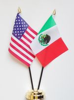 United States of America & Mexico Double Friendship Table Flag Set