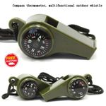 Whistle 3 IN 1 compass, thermometer, survival, emergency orienteering Outdoor