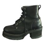 VINTAGE 90s SKETCHERS size 8.5/8 Chunky Black Leather heels grunge goth Y2K RARE