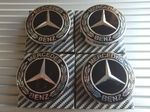 New Mercedes Benz Alloy Wheel Centre Caps 75mm Badges Black Hub Emblem. Fits All