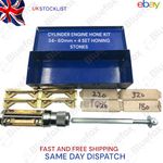 🔧 34–60mm Cylinder Engine Hone Kit | Adjustable Honing Machine + 4 Grit Honing