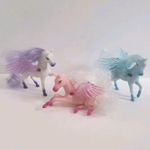 Barbie Magic of Pegasus Purple, Pink and Blue Pegasus Horses - Mattel 2004