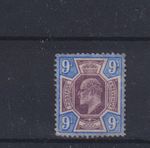 GREAT BRITAIN , 1902,  SG250 TYPE 91  9d DULL PURP & ULTRAMARINE, MLH  CV £140+
