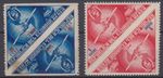 ECUADOR 1939 COLUMBUS UNISSUED AIR 5c & 1 Sucre TETE-BECHE PAIRS IMPERF BETWEEN