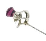 Charles Horner Sterling Silver & Amethyst Paste Thistle Hat Pin Antique Chester