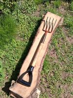 Made In England Ladies 4 Prong Garden Fork, Wooden and Plastic Handle