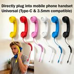 Retro Telephone Handset for USB-C Mobile phone, Phone Receiver - 11 Colours - UK