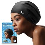 Extra Large Swimming Cap Long Hair 29cm Waterproof Silicone Unisex Adult Black
