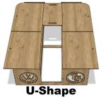 For My Van Furniture - Plain Ply SWB  VW T5 T6 U Shape Camper Van U - Bed System