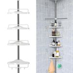 4 Tier Telescopic Bathroom Wall Corner Shelf Rack Shower Caddy Storage Organizer