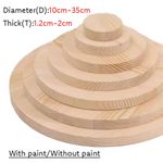Circular Wooden Board Sheet Round Wood Plate Disc 10cm-35cm Diameter