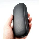 TRIXES Glasses Case Leather Black NEW Glasses Hard Case Spectacle Reading Case