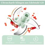 Manual Food Chopper 500ml - Hand Pull Garlic Cutter, Onion Slicer & Meat Grinder