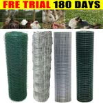 Green PVC Coated Wire Mesh Fence Chicken Galvanised Rabbit Aviary Garden Netting