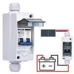 Solar Battery PV Switch DC 40 Amp 12-240V & Waterproof Circuit Breaker Enclosure