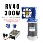 RV40 12/24V Worm Gear Reducer Gearbox Electric Gear Motor Gearmotors W/Shaft 