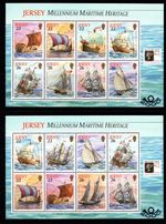 JERSEY  2000  MILLENNIUM MARITIME HERITAGE  SET OF 5 BOOKLET PANES   MNH