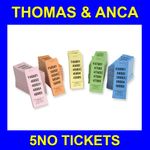 Raffle Tickets 5 No 1 Perf Raffle Ticket Club Draw Numbered 1-100,000 5 Colours