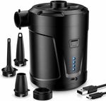 SUPPOU Electric Air Pump, 5200mAh Portable Air Pump with Fast Inflating/Deflatin