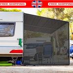9'X7' RV Awning Side Shade Black Mesh Screen Sunshade Motorhome Complete Kits