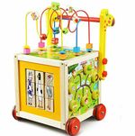  Baby Walker with Toddler Activity Cube,wood Multifunctional Baby Toy boys girls