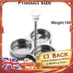 3 Holes Poached Egg Maker Stainless Steel Egg Pan Cooker Poacher Non-Stick UK