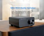 3 IN RCA Selector Stereo audio signal switcher splitter Switch Lossless (Black)