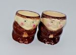 Classic Retro  Geoble 1970-80 West German Weiss Pair of Egg Cups Friar Chucky