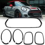 For Mini F55 F56 F57 Headlight Taillight Bumper Grille Surround Trim Gloss Black