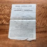 Will Mather Cup Hendon v Arsenal 1954 Programme Single Sheet with some damage.
