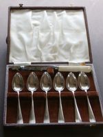 7 Piece  Boxed  Cooper Bros  EPNS  Grapefruit  Spoon Set  - Ex Cond - Stamped