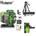 Huepar 16 Lines Green Cross Laser Level with LCD Display+Receiver + 143cm Tripod
