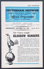 Tottenham / Spurs v Rangers - Cup-Winners Cup, 2nd Rd, 1st Leg - 19 October 1962