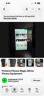 ProForm Interactive Smart Fitness Mirror, Black, Corded Indoor Gym & Training