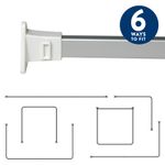 Croydex Shower Curtain Rail Modular 6 Way To Fit, Heavy Duty Bracket Square Rod