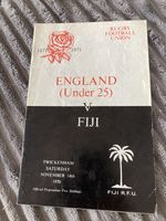 1970 ENGLAND UNDER 25 V FIJI AUTUMN TEST INTERNATIONAL RUGBY PROGRAMME