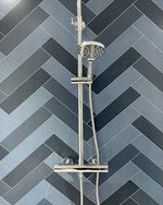 Multi Blue Chevron Tile 1000mm Shower Wall Panel 1m x 2.4m PVC Bathroom Cladding